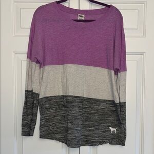 Purple and Gray Long Sleeve Top